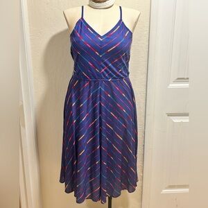 Neil Martin V-Neck Midi Dress with Spaghetti Straps